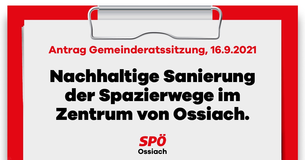 Antrag eingereicht: Spazierwege Ossiach