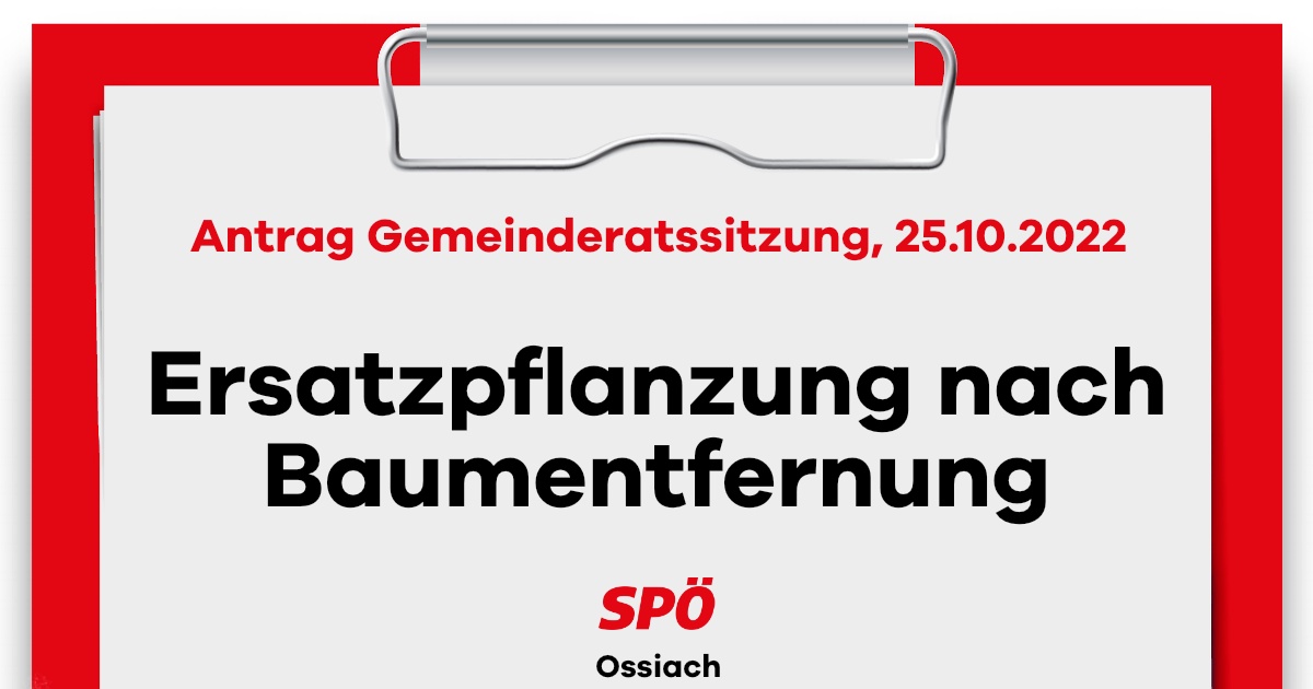 Antrag eingereicht: Nachpflanzen von B&auml;umen